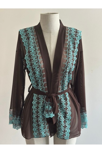 EDLİNGERİE Lace Detailed Dressing Gown