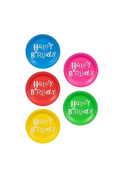 SHOPIENS Set 25 de farfurii colorate din carton 18 cm cu imprimeu „La mulți a...