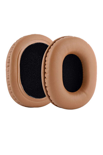 Edman Set de 2 pernițe pentru urechi pentru căști Audio-Technica ATH M50X, M50XBT, M50, M40X, - piele, maro