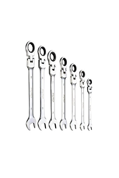 Clarke CRSSF7C COMB SPANNER SET RATCHET FLEXIBLE HEAD 8-19MM