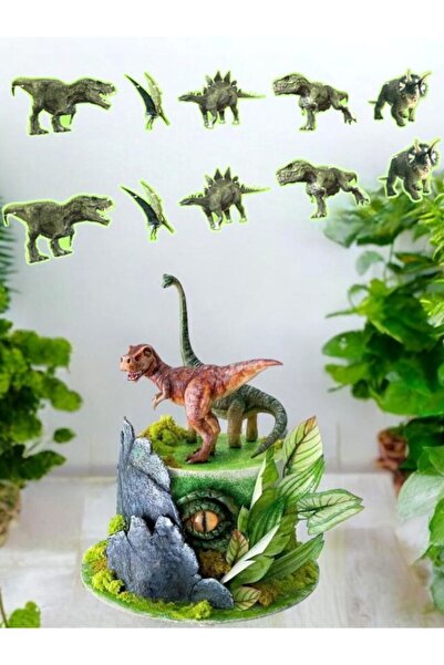 era balon Vahşi Jurassic Özel Kesim Banner – Dinozor Doğum Günü Parti Süsü