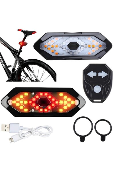 Aptel Lampa bicicleta, functie semnalizare, semnal sonor, telecomanda inclusa...