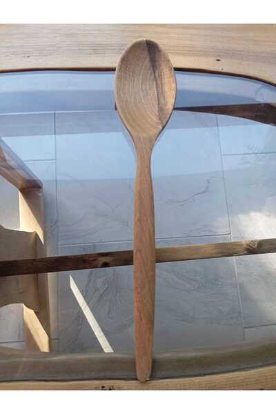 SUR AHŞAP EPOKSİ CEVİZ AĞACINDAN EL YAPIMI ORGANİK YEMEK KEPÇESİ- 30 cm - (1 ADET)