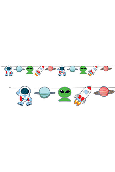 era balon Kozmik Galaksi Özel Kesim Banner – Uzay Temalı Doğum Günü Parti Süsü