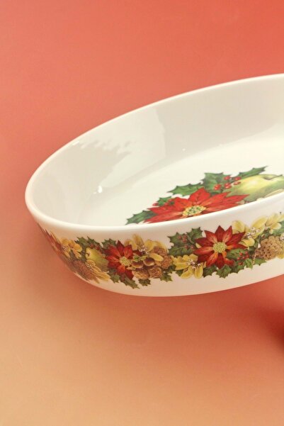 Bursa Porselen Dekor Fruit Flowers Porcelain Salad Bowl