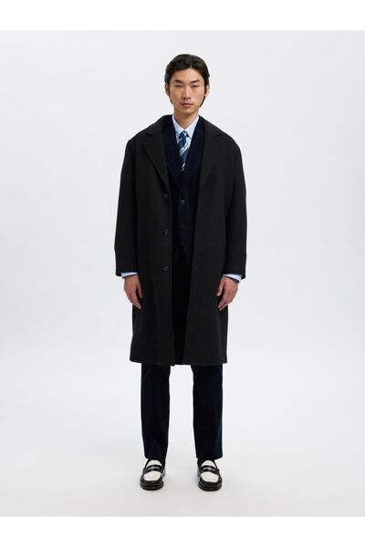 Selected Homme Langer Mantel Wollmix