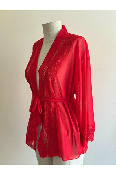 EDLİNGERİE Lace Detailed Dressing Gown