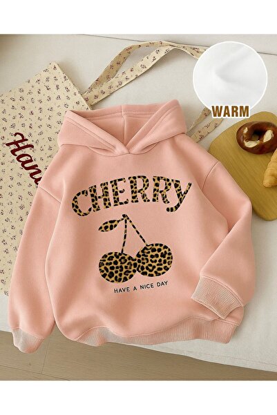 BENROMA Παιδικό φούτερ με κουκούλα unisex με στάμπα λεοπάρ, χτενισμένο από 3 νήματα