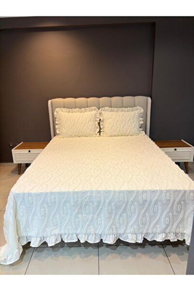 NURGİTA HOME طقم غطاء سرير مزدوج على الطراز الاسكندنافي البوهيمي