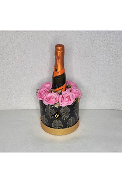 velve Χρυσό Ροζ Δώρο, Ανθοσυνθέσεις σε στρογγυλό κουτί, σαπουνένια τριαντάφυλ...