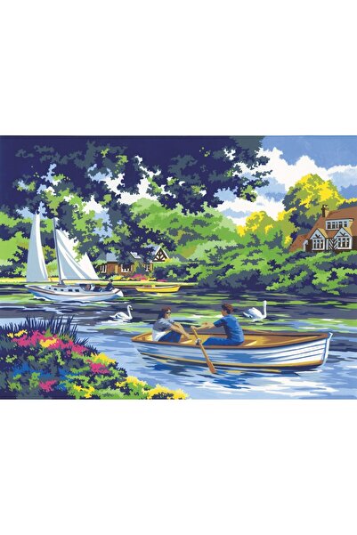 Royal Painting by numbers Boats on the river 32x40 cm