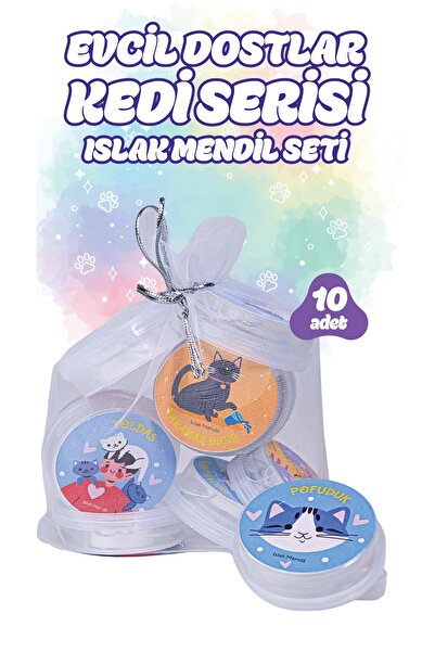 HandyTowel Evcil Dostlar Kedi Serisi Doğal Temizleme Mendili %100 Doğal