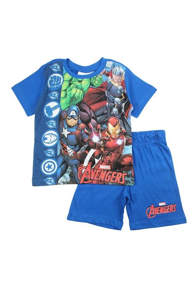AVENGERS Children's short-sleeved pajamas, 100% cotton, multicolor, Team,