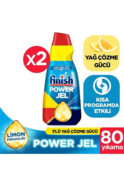Finish Hepsi Bir Arada 2x1000 ml Konsantre Jel Limon Bulaşık Makinesi Deterjanı
