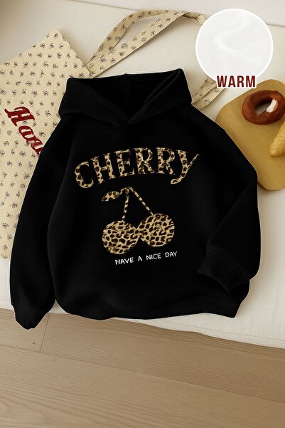 BENROMA DEČIJA MAJICA SA KAPULJAČOM SA ČETKOM OD KSNUMKS-A SA PAMUČNOM TREŠNJ...