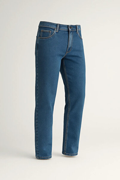 DAMGA JEANS Ανδρικό ψηλόμεσο φαρδύ μπλε τζιν παντελόνι