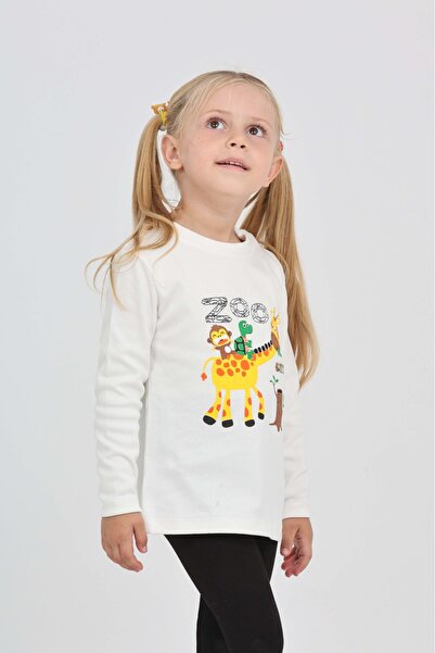 Toontoy Girafa pentru fetiță cu imprimeu Swea tricou
