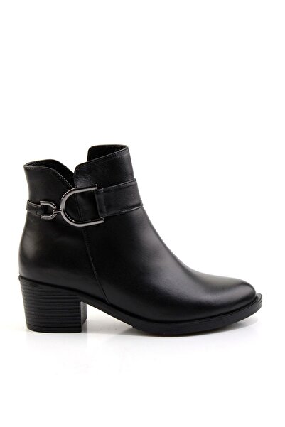 Bambi Siyah Hakiki Deri Kadın Bot & Bootie K02531207303