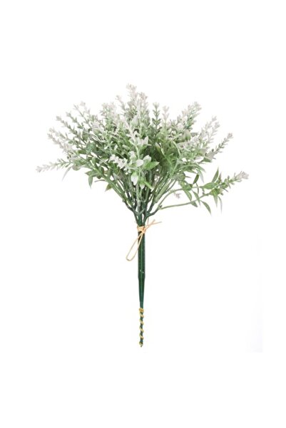 SHOPIENS Ramura decorativa cu flori albe de lavanda Shopiens®, 23 cm