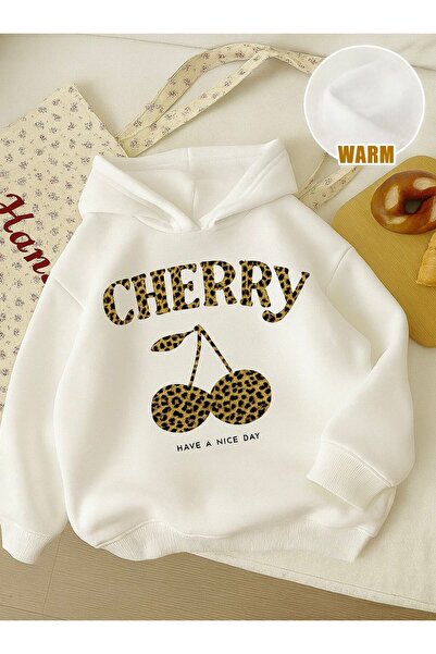 BENROMA Παιδικό φούτερ με κουκούλα unisex με στάμπα λεοπάρ, χτενισμένο από 3 νήματα