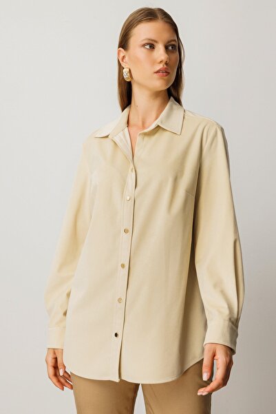 Ekol İnce Fitilli Kadife Gömlek