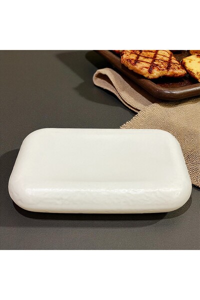 İREA PORSELEN Plume Porcelain 27cm Rectangular Flat Serving Presentation Plate