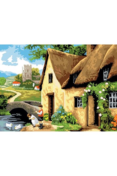 Royal Pictura pe numere Casa pe malul raului 32x40 cm