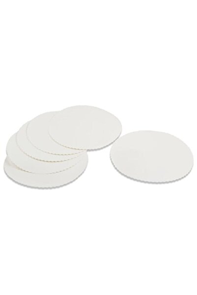 SHOPIENS Σετ 6 λευκών χάρτινων θηκών για κέικ και γλυκά, 28 εκ.