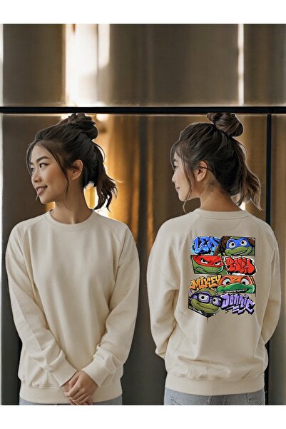 ArtYus سويت شيرت للجنسين بأكمام طويلة مطبوع عليه شخصيات السلاحف النينجا وياقة...