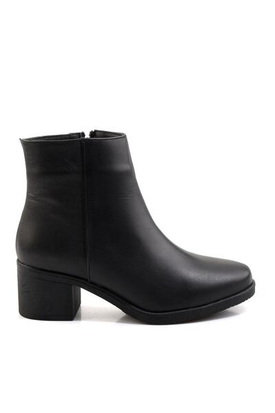 Bambi Siyah Hakiki Deri Kadın Bot & Bootie K02586082503