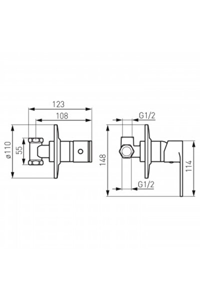 FERRO Baterie incastrata cada-dus crom Algeo