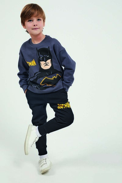 Batman طقم بدلة رياضية للأولاد أنثراسايت