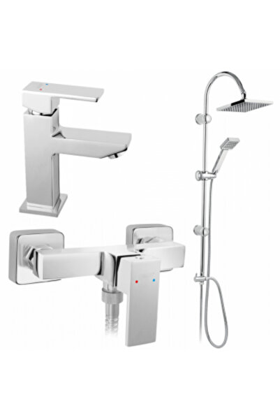 FERRO Coloana de dus fixa si mobila cu baterie dus si baterie lavoar Zicco,