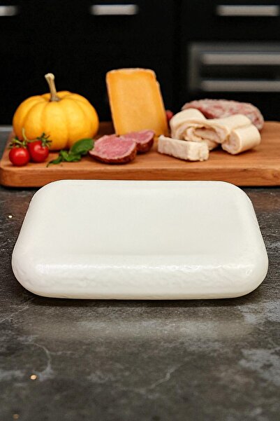 İREA PORSELEN Plume Porcelain 27cm Rectangular Flat Serving Presentation Plate