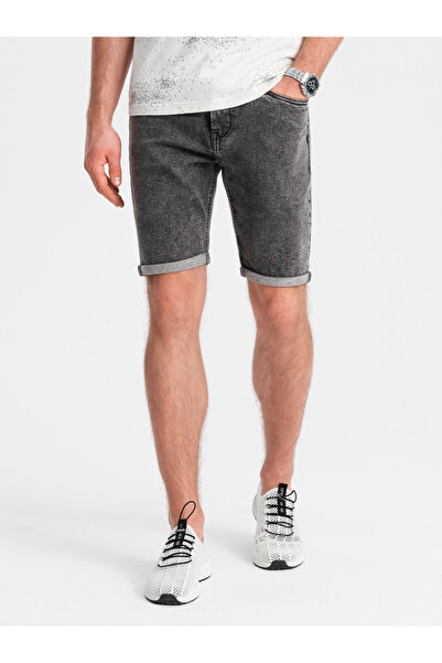 OMBRE Men's denim shorts with rolled up legs - gray V3 OM-SRDS-0134 XXL