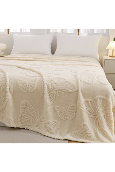 OEM Cocolino double bed blanket, embossed butterfly pattern, practical, soft and velvety texture, 61246-9