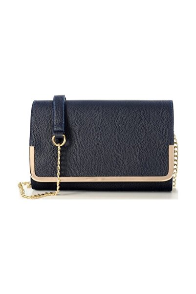 ANNA FELLINI Geantă de damă din piele, ANNA FELLINI, Laura 41 C Frame, bleuma...