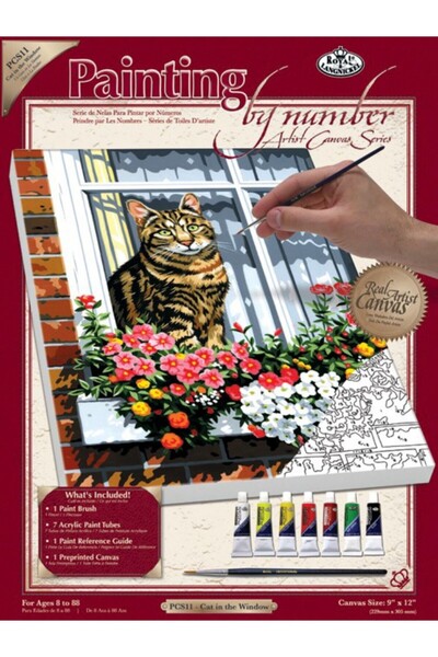 Royal Pictura pe panza pe numere 23x31x32 pisica la geam