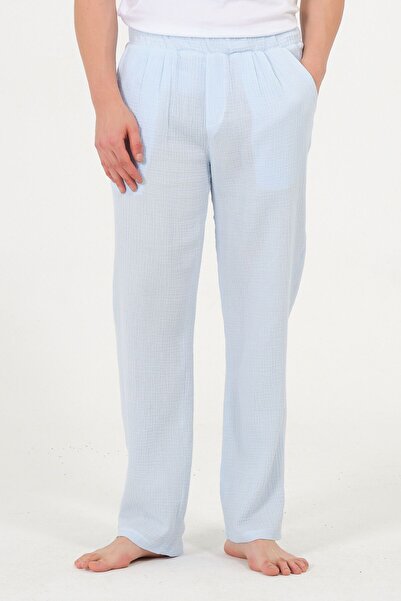 RELAXL 100% Cotton Muslin Loose Fit Pajama Set 2Xs-10Xl Baby Blue