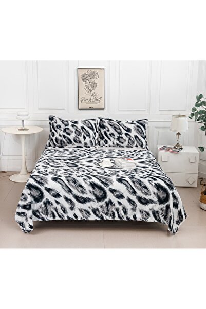 CHIRASO Cocolino Blanket Set 200x230, Soft and Fluffy, Double Bed, plus 2 Pillowcases, Animal Print