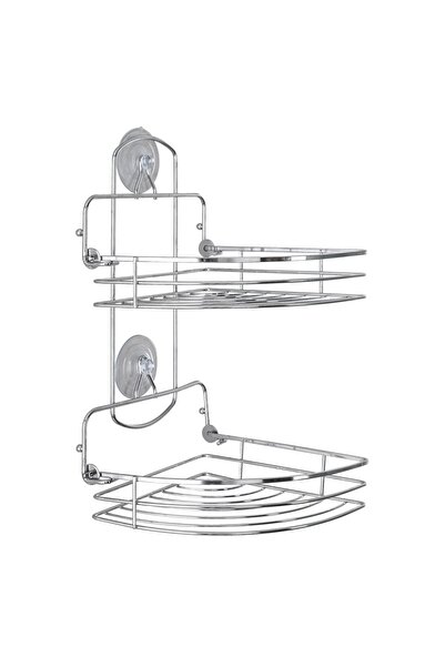 Italbox Bathroom corner shelf, Poco, chrome steel, 19x19x40 cm