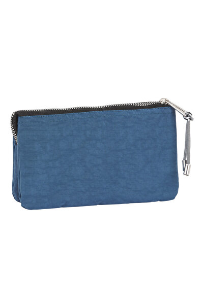 Moos Women's makeup bag with 3 zippers Casual blue 22x13x2 cm