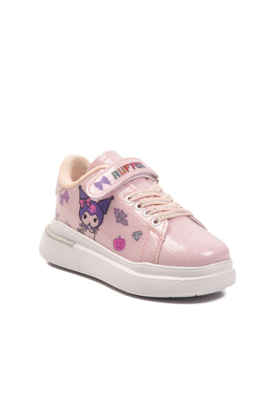 Aspor Powder Patent Leather Glittery Velcro Girls' Sports Shoes