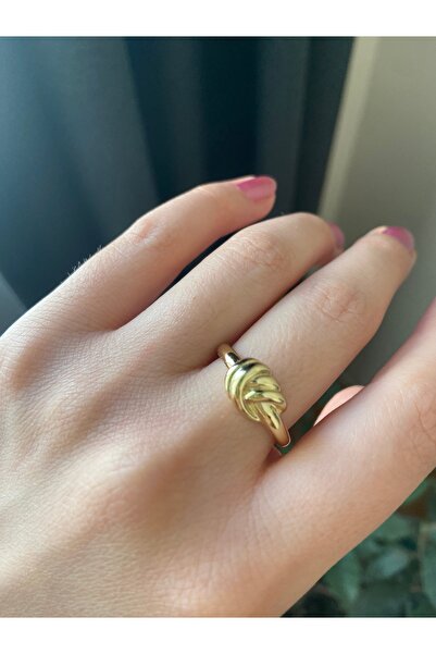 Anetta Jewelry Altın renk düğüm model Xuping marka kararmaz kadın çelik yüzük