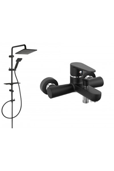 FERRO Coloana de dus Algeo, cu baterie cada / dus, set bara dus, culisant, du...