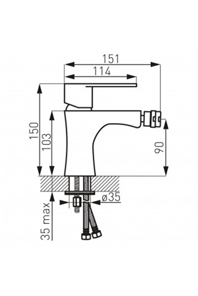 FERRO Algeo Black - black bidet standing faucet