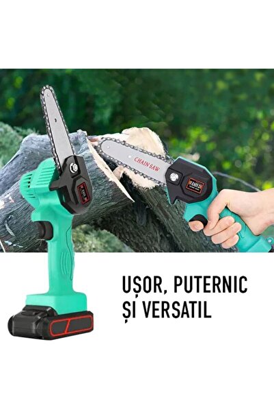 hoffmans Mini Electric Chainsaw Kit - 2 x 48V Batteries + 2 Chains, 11 cm Blade, Saw