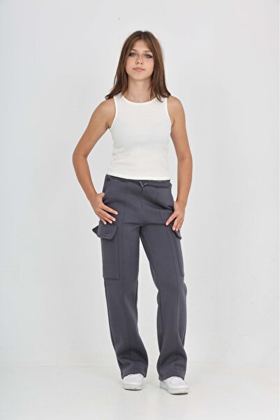 Toontoy Κοριτσίστικο πλαϊνή τσέπη Λεπτομερές Φούτερ Παντελόνι