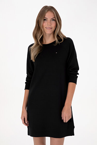 U.S. Polo Assn. Kadın Siyah Modal Karışımlı Mini Boy Bisiklet Yaka Örme Elbise 50313438-VR046