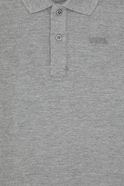 U.S. Polo Assn. Erkek Çocuk Gri Melanj Basic Polo Yaka Sweatshirt 50313790-VR086